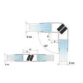 Фурнитура для душевых кабин профиль магнитный универсальный 90-180°, 2500мм, прозрачный черный