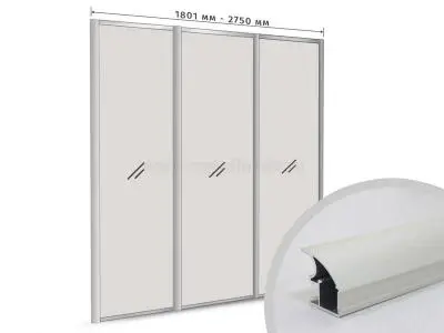 Комплекты профиля серия Шёлк комплект профиля-купе на 3 двери (ширина шкафа 1801-2750 мм), жемчужный шелк