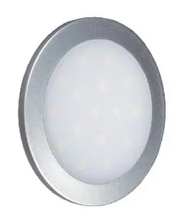 Светильники светильник palis-19 12v, 1,3w, 3000к серебристый, d60мм (круг)