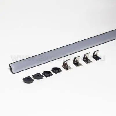Профиль для светодиодных лент 8мм профиль gls угловой 2.0м 1616w для led-ленты c рассеивателем, черный