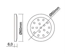 Светильники светильник palis-19 12v, 1,3w, 3000к серебристый, d60мм (круг)