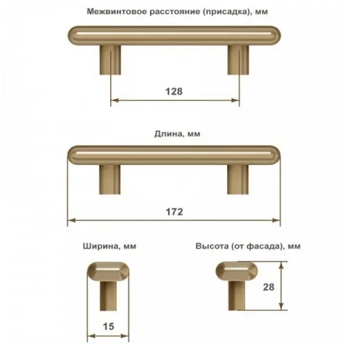 Ручки мебельные Metakor ручка мебельная trunk, 128мм, чугун
