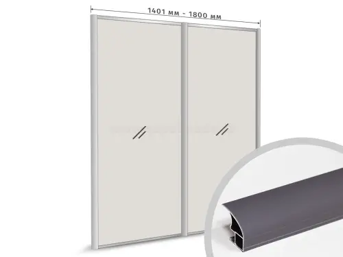 Комплекты ламинированного профиля компл. профиля-купе с-образный рамир на 2 двери (ширина шкафа 1401-1800 мм), софт тач серый