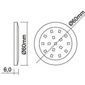 Светильники светильник palis-19-2 12v, 1,8w, 3000к серебристый, d60мм (круг)