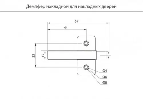 Механизмы открывания, демпферы демпфер накладной, белый