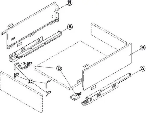 Ящики Matrix Box A комплект ящика matrix box slim a, с доводчиком, nl-550*175мм, белый