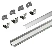 Профиль для светодиодных лент 8мм профиль gls угловой 2.0м 1616w / w-01 для led-ленты, алюминий 