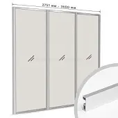 Комплекты профиля серии SLIM, FIT комплект профиля-купе fit на 3 двери new (ширина шкафа 2751-3600 мм), матовое серебро