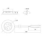 Светильники светильник polus-e led, врезной, 220v, 3.2w, 3000к, золото