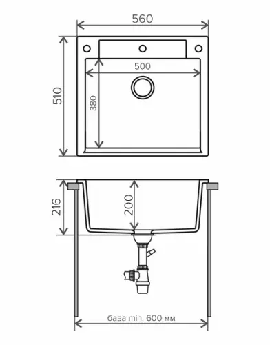 Мойки Polygran мойка кухонная polygran модель argo 560 черный