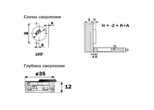 Петли мебельные Hafele петля мебельная hafele salice silentia+ вкладная 105° с доводчиком, 48мм