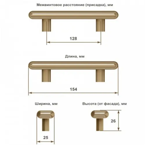 Ручки мебельные Metakor ручка мебельная bench, 128мм, чугун
