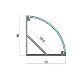 Профиль для светодиодных лент 8мм профиль gls 3.0м угловой 1616w для led-ленты с рассеивателем, алюминий