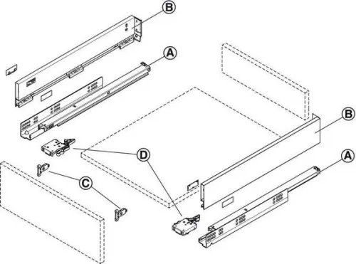 Ящики Matrix Box A комплект ящика matrix box slim a, push to open, nl-550*89мм, серый