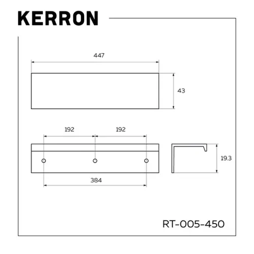 Ручки мебельные разные ручка мебельная kerron rt-005 торцевая, 450мм, черный матовый